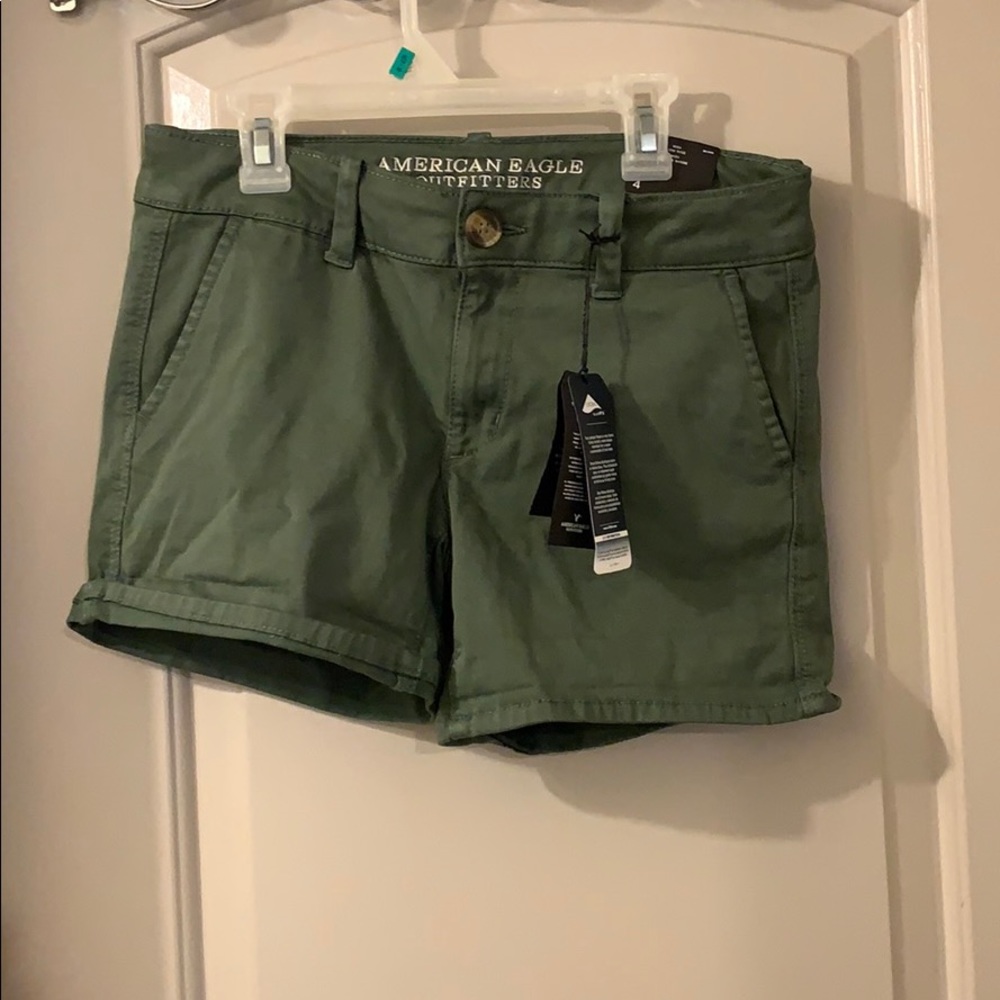 American Eagle Army Green super stretch shorts